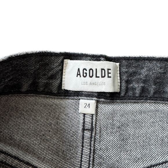 AGOLDE 90's Mid Rise Loose Jean Outline Wash Distressed Gray - Picture 9 of 11